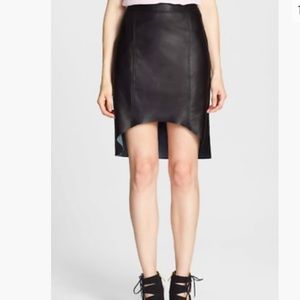 Trouvé Curved Hem Leather Skirt